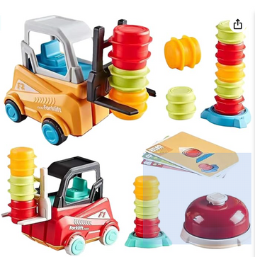 Carvawat Forklift Frenzy Game, Engineer Forklift Transport Game, 2-Player Stack & Matching Skill Game, Forklift Game, Forklift Truck Toys, Children's Construction Truck Forklift Toy